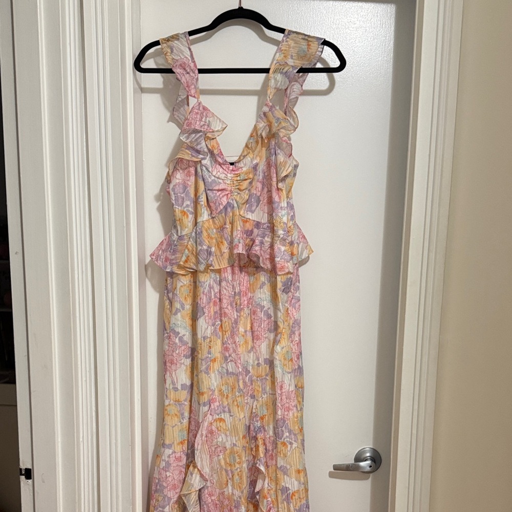 Aqua Multicolor Floral Dress
